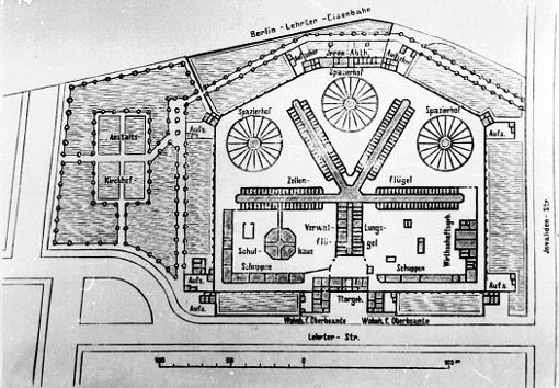 Zellengefaengnis Moabit Lageplan 1986