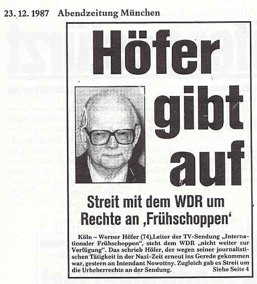 Höfers Rücktritt